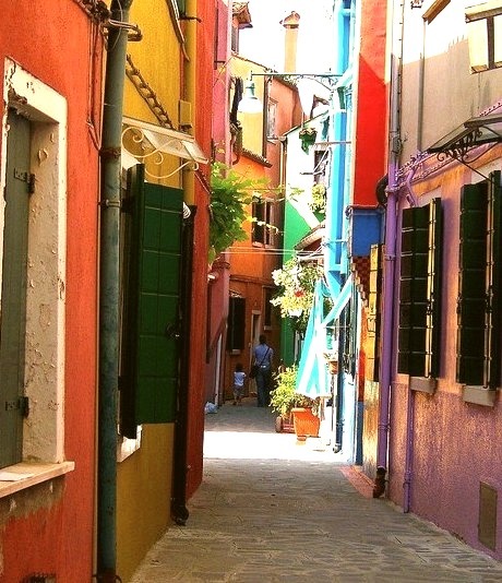 Narrow Street, Burano, Italy